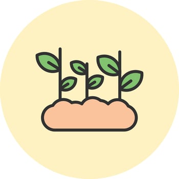 Sprout Solid Fill Symbol Graphic vector