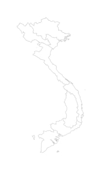 Vietnam Outline Map, High Resolution Template. vector