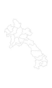 Laos Outline Map, High Resolution Template. vector
