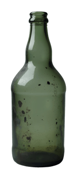 Vintage bottle with dirt. It feels like time passes by png