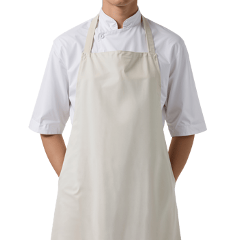 Chef's pristine white apron against a studio void, embodying culinary profession and readiness for png