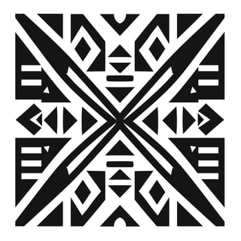 Intricate black and white geometric pattern showcasing bold shapes and designs vector
