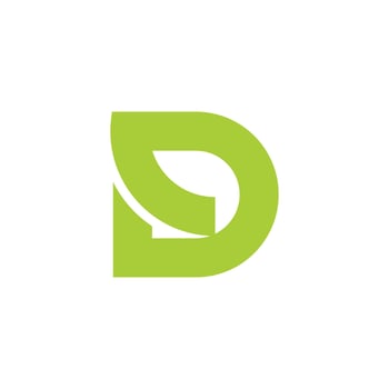 letter d eco green leaf simple geometric logo vector