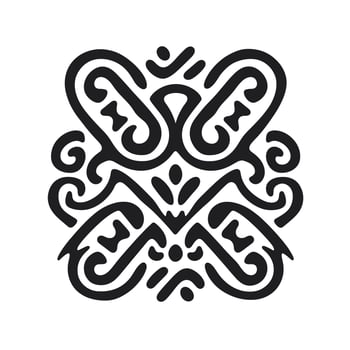 Abstract black tribal design featuring intricate patterns and symmetries vector