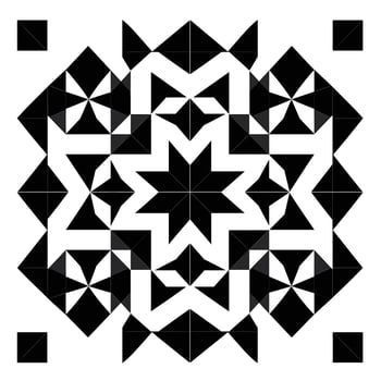 Intricate geometric black and white pattern showcasing symmetrical design elements vector