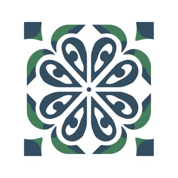 Intricate floral tile design featuring geometric patterns and vibrant colors vector
