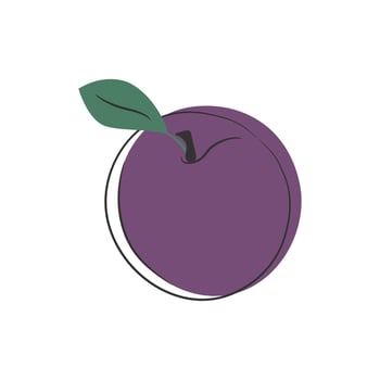 Hand drawn plum outline icon. Hand drawn berry vector