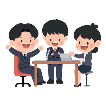 Business team discussing ideas together vector