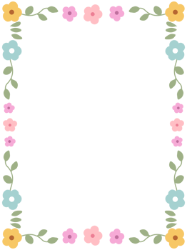 frame of colorful leaves and flowers png