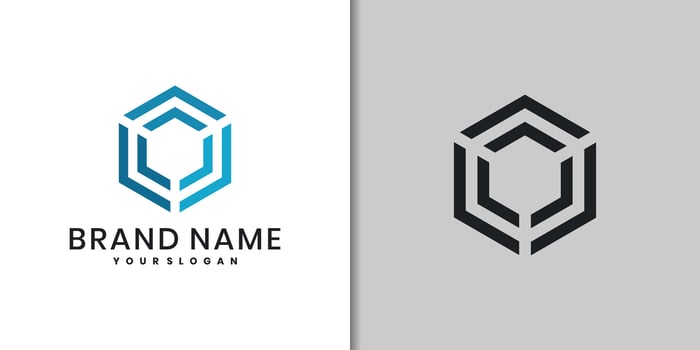 geometric cube logo design vector