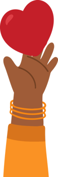 Hand holding a red heart clip art png
