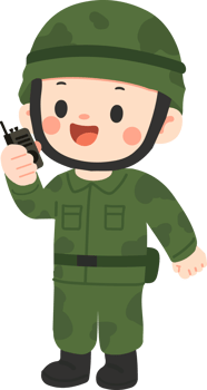 Cartoon soldier holding a gun png