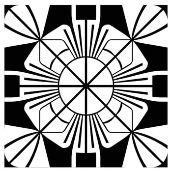 Intricate black and white geometric pattern design vector