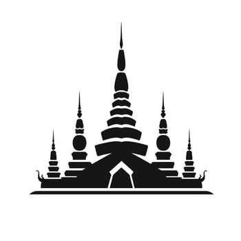 Detailed silhouette of a temple vector