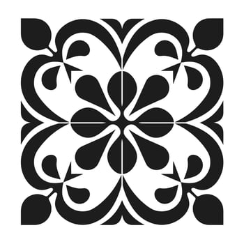 Black and white decorative tile design vector