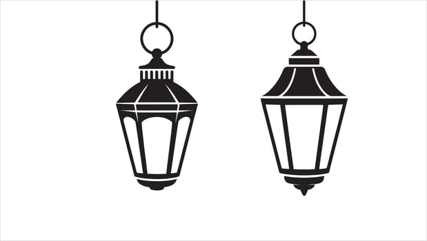 Retro Style Hanging Lamps Design for Home and Garden Decor vector