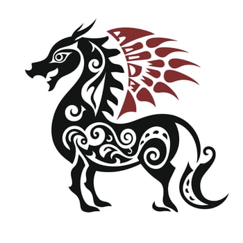 Detailed dragon design reflects culture vector