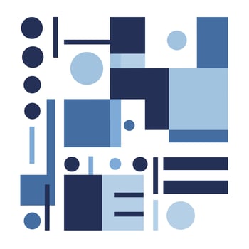 Contemporary geometric artwork in shades of blue vector