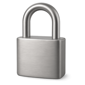 Silver Padlock 3D Icon on Transparent Background png