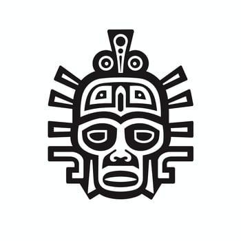 Tribal mask design of ancient culture vector