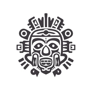 Intricate patterns on tribal mask design vector
