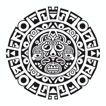 Intricate ancient design featuring circular motifs vector