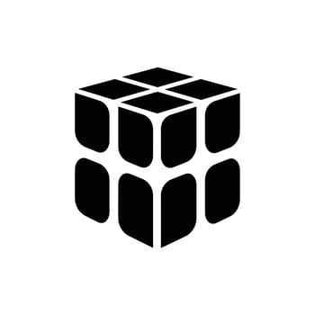 Sleek black cube puzzle design vector