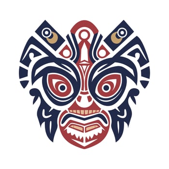 Cultural tribal mask showcasing intricate patterns vector