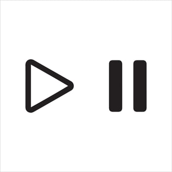Simple play and pause media controls on white background vector