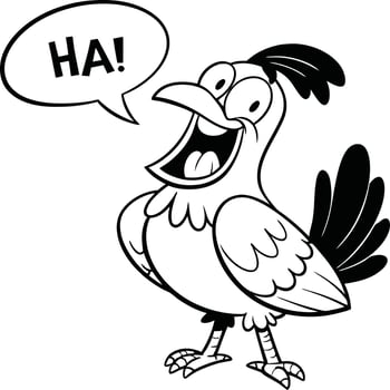 Funny Cartoon Chicken Saying Ha vector