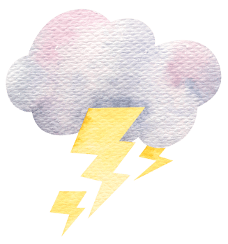 Sky background.Cloud lightning painted with watercolor.Rainy season.Storm cloud.Rainstorm.Meteorology thunderstorm. png