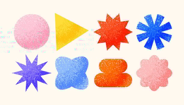 Colorful geometric shapes and patterns vector