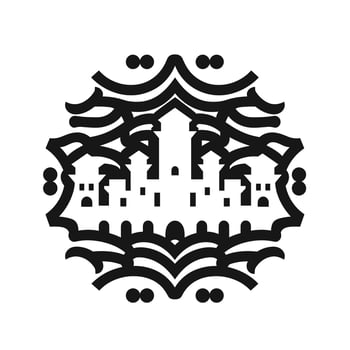 Spanish Alhambra Laser Cut Design Showcases Intricate Architectural Features vector