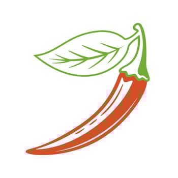 Chili pepper red illustration isolated on white background vector