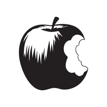Isolated Bitten Apple Silhouette Illustration for Logo and Print vector