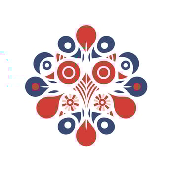 Swedish dala flower art features vibrant colors and intricate designs for cultural expression vector