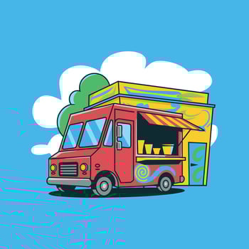Food Truck Street Vendor Logo vector