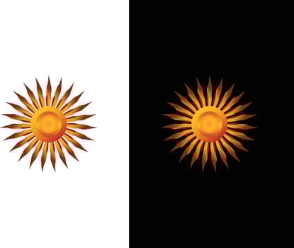 Gradient Sun Illustration with Rays vector