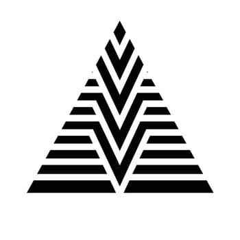 Triangle prism pattern creates striking visual effect with bold black and white lines vector