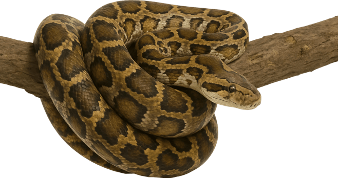 A large snake is curled up on a branch png
