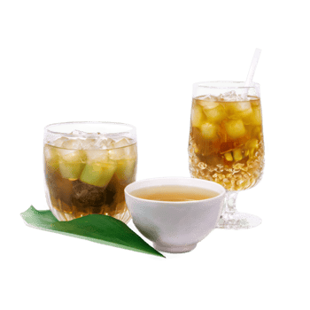 Two glasses of tea with ice and a cup of tea png