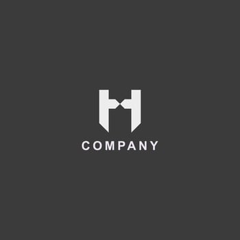 Logo monogram letter H in black, ideal for corporate identity, architecture firms vector