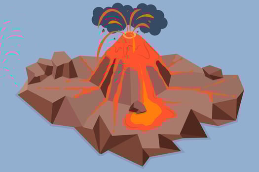 Illustration of an erupting volcano vector