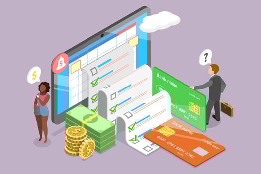 Financial tools and budgeting illustration vector