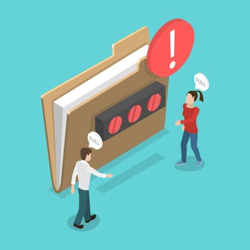 File storage warning illustration vector