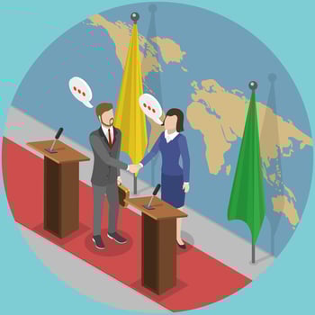Business partnership agreement illustration vector