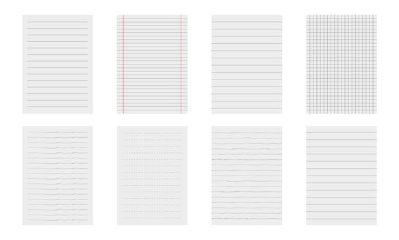 Set of Lined and Grid Paper Templates vector