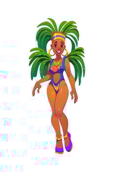 Cartoon character with palm leaves vector