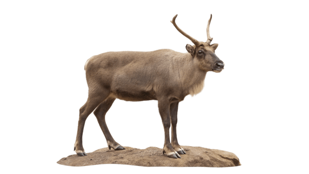 A brown deer standing on a rock png