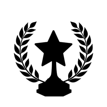 Star Trophy with Laurel Wreath vector